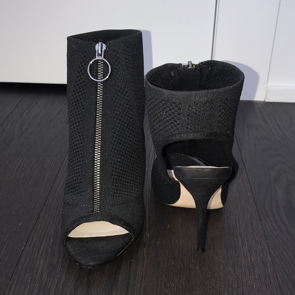 ZARA Fabric Zipper Black Heels